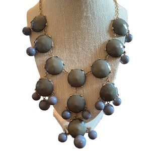 Vintage Green/Blue and Blue/Gray Beaded Adjustable Necklace